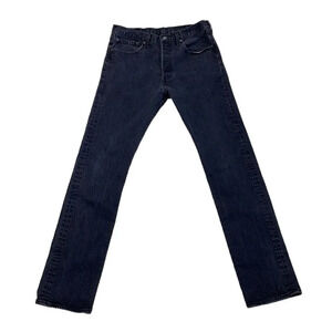 Levi's Jeans Skinny Faded Black Button Fly 501 Straight Leg Size 31x32